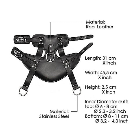 Wrap-Around Leather Suspension Ankle Cuffs by Shots Toys
