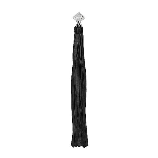 Pain Sparkling Pointed Handle Leather Flogger by Shots Toys