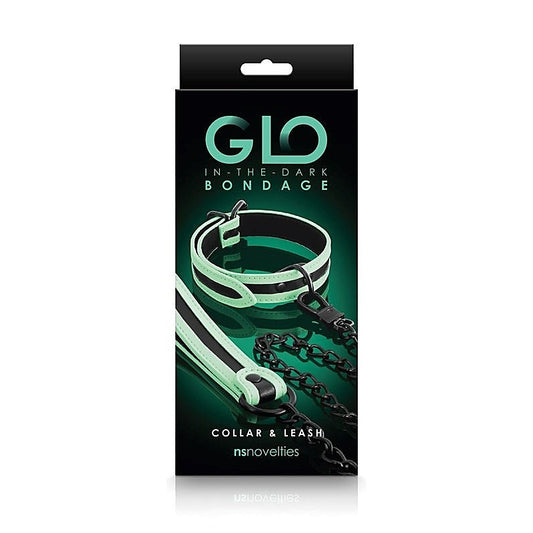 GLO Bondage Collar and Leash by NS Novelties
