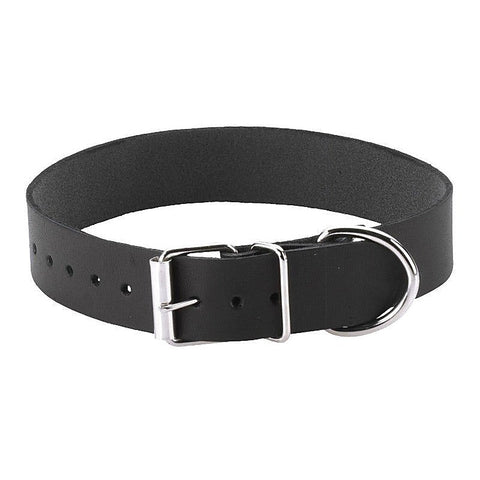 Black Leather Collar Single Strap by Spartacus