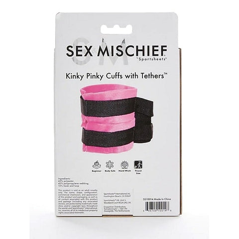 Kinky Pinky Cuffs with Tethers by Sportsheets