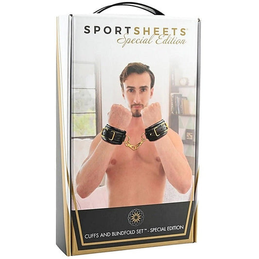 Cuffs and Blindfold Set by Sportsheets