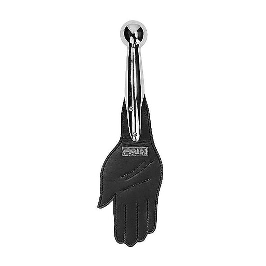 Saddle Leather Hand Paddle Metal Ball Handle by Shots Toys