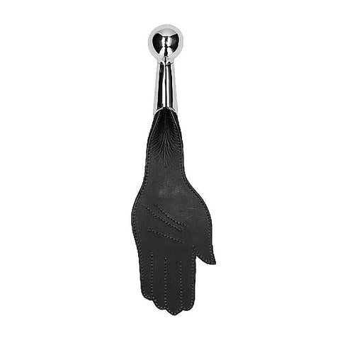 Saddle Leather Hand Paddle Metal Ball Handle by Shots Toys
