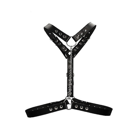 Twisted Bit Black Leather Harness by Shots Toys