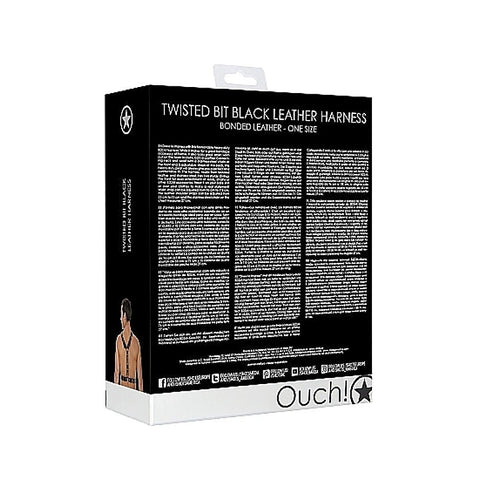 Twisted Bit Black Leather Harness by Shots Toys