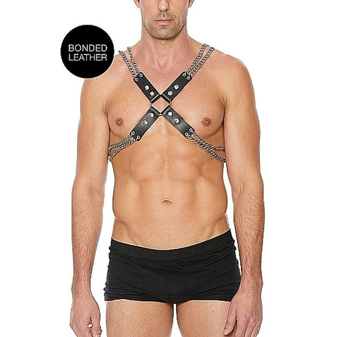 Chain and Chain Harness Black by Shots Toys