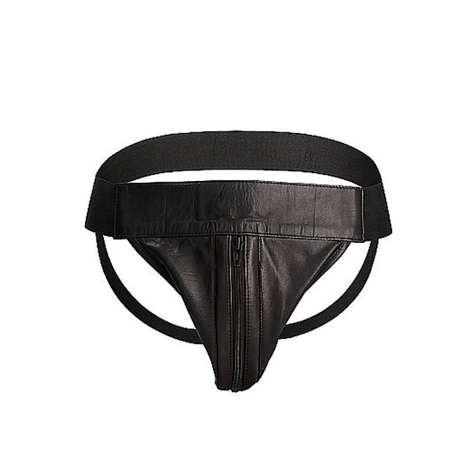 Uomo Striped Front Leather Jock by Shots Toys