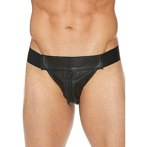 Uomo Striped Front Leather Jock by Shots Toys