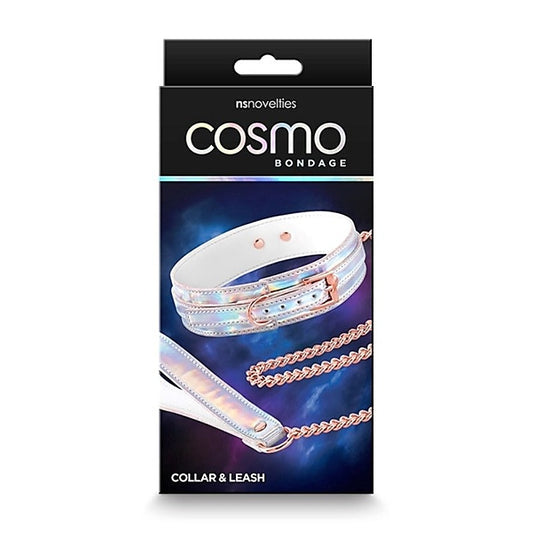 Cosmo's Vibrant Bondage Bliss Rainbow Collar & Leash Set