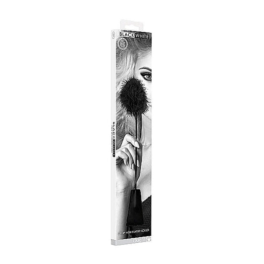 Black and White Crop with Feather Tickler by Shots Toys