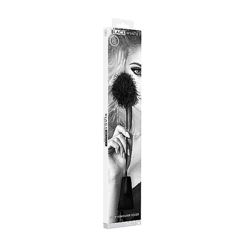 Black and White Crop with Feather Tickler by Shots Toys
