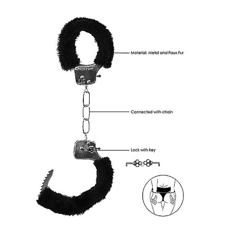OUCH! BW Beginner's Furry Hand Cuffs by Shots Toys