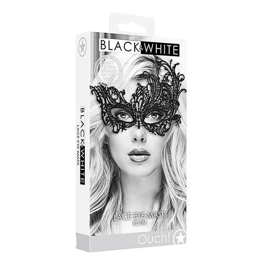 Black and White Lace Eye Mask Royal by Shots Toys