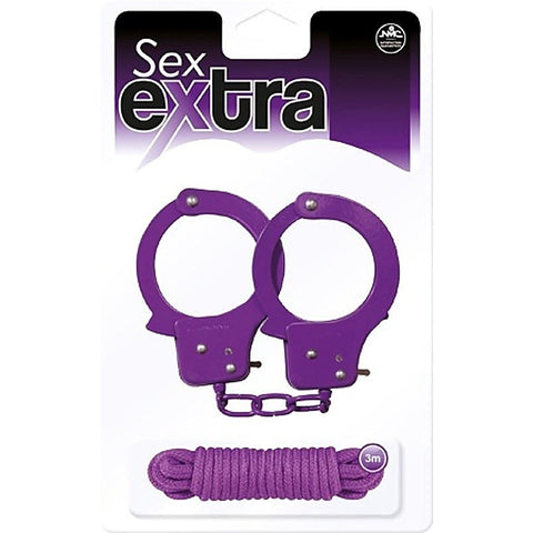 Sex Extra Metal Cuffs & Love Rope Kit Set