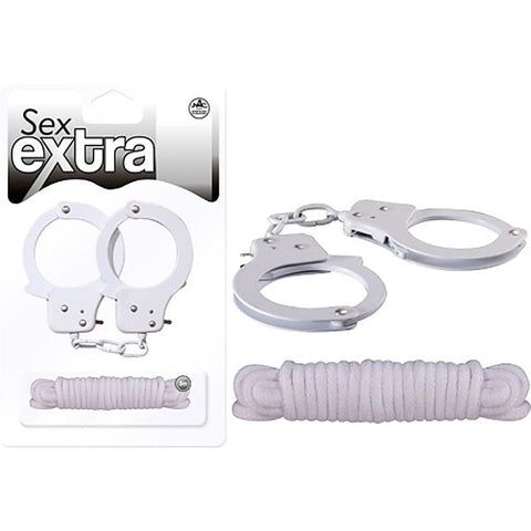 Sex Extra Metal Cuffs & Love Rope Kit Set