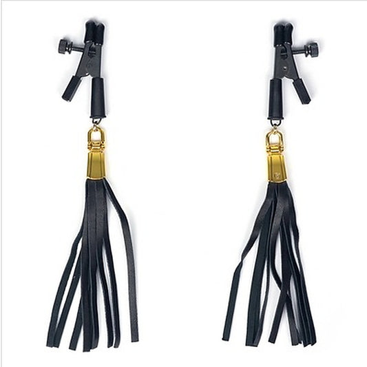 Alligator Tip Clamp with Leatherette Tassels