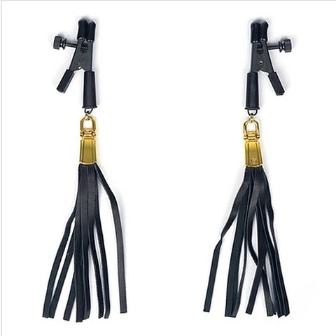Alligator Tip Clamp with Leatherette Tassels