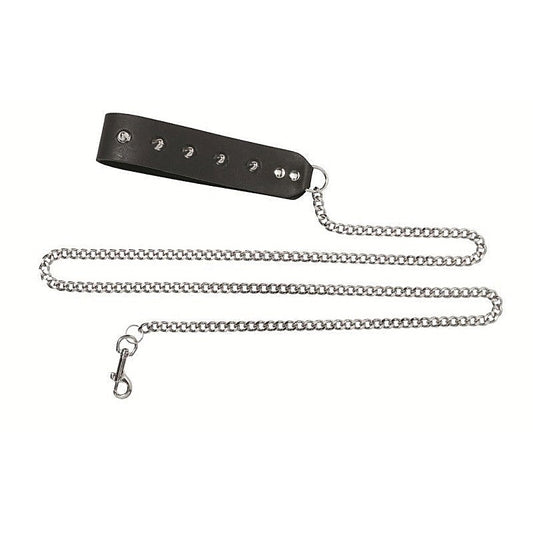 Chain Leash with Studded Handle by Spartacus Enterprises