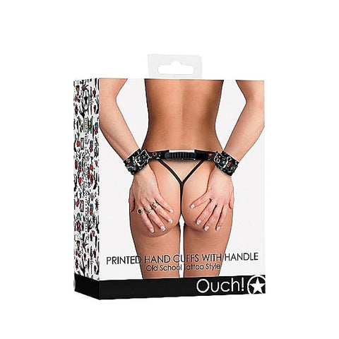 OUCH! Printed Handcuffs with Handle by Shots Toys