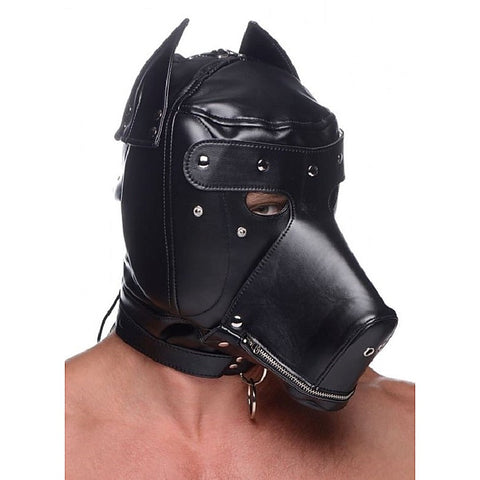 Muzzled BDSM Play Hood with Removable Muzzle by XR Brands