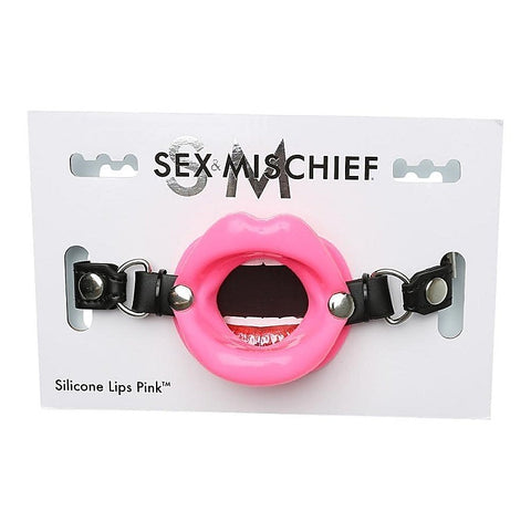 Sex and Mischief Silicone Lips Open Mouth Gag by Sportsheets