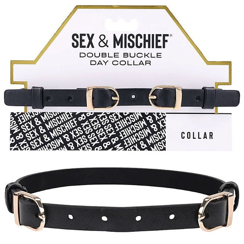 S&M Double Buckle Day Collar by Sportsheets