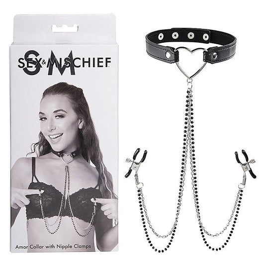 Amor Collar and Nipple Clamp Set by Sportsheets