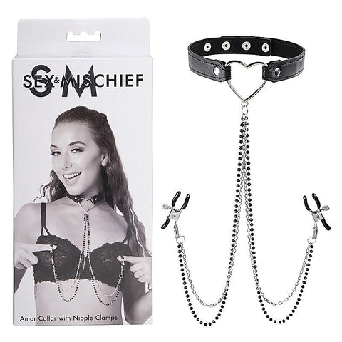Amor Collar and Nipple Clamp Set by Sportsheets