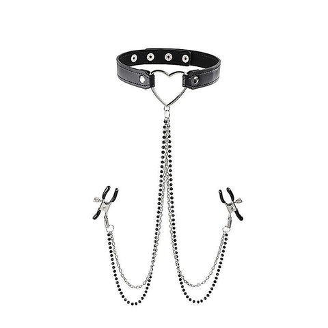 Amor Collar and Nipple Clamp Set by Sportsheets