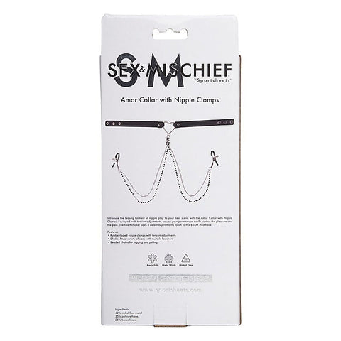 Amor Collar and Nipple Clamp Set by Sportsheets
