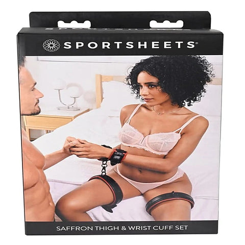 Saffron BDSM Thigh & Wrist Cuff Set by Sportsheets