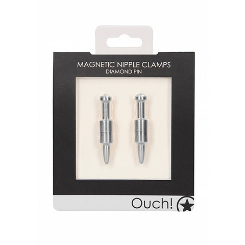 Magnetic Diamond Pin Nipple Clamps by Shots Toys