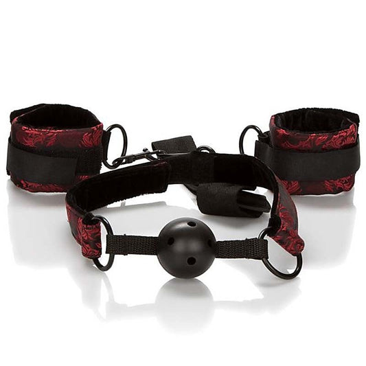 Scandal Breathable Ball Gag With Cuffs by California Exotics