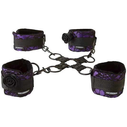 Black Rose Four-Way Foreplay Cuff Set by Doc Johnson