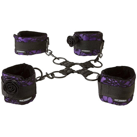 Black Rose Four-Way Foreplay Cuff Set by Doc Johnson