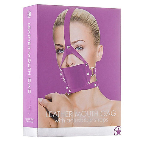 Leather Mouth Gag Purple by Shots Toys