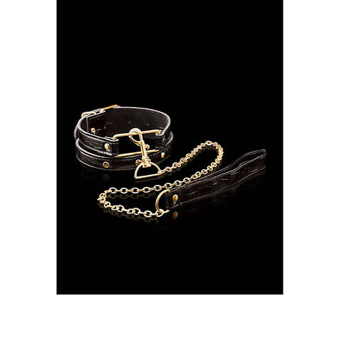 Fetish Fantasy Gold Bondage Collar and Leash Set