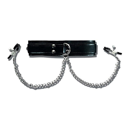 Collar With Nipple Clamps by Sportsheets