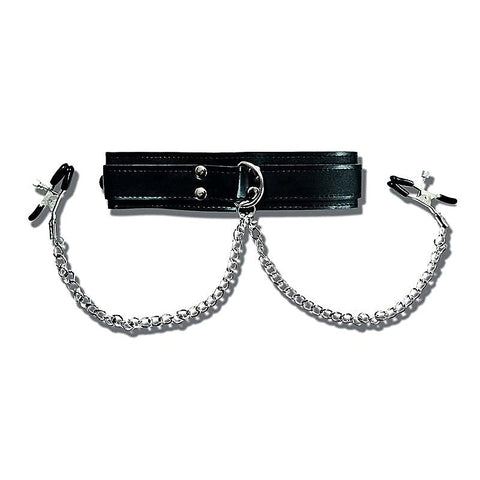 Collar With Nipple Clamps by Sportsheets