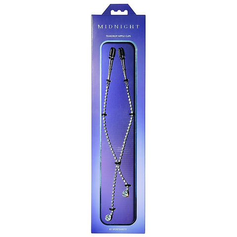 Midnight Teardrop Nipple Clips by Sportsheets