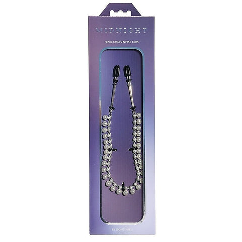 Midnight Pearl Chain Nipple Clips by Sportsheets
