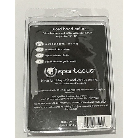 Wordband Collar - BAD KITTY by Spartacus Enterprises