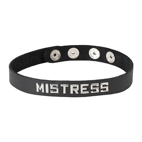 Mistress Adjustable Wordband Collar by Spartacus Enterprises