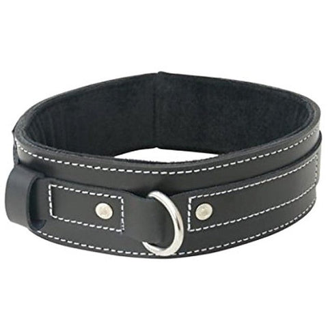 Edge Lined Leather BDSM Play Collar by Sportsheets