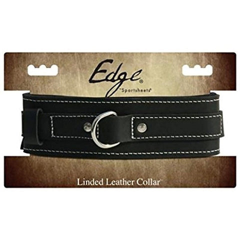 Edge Lined Leather BDSM Play Collar by Sportsheets