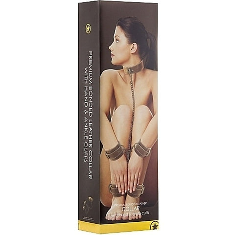 Ouch! Collar With Hand And Leg Cuffs by Shots Toys