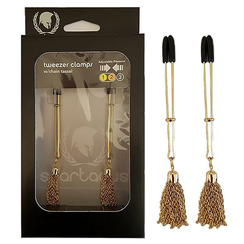 Spartacus Sensual Tweezer Clamps with Chain Tassel