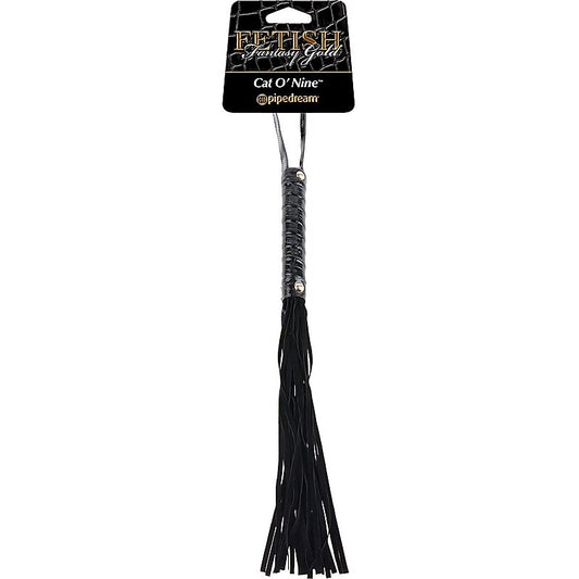 Fetish Fantasy Gold Cat O' Nine Leather Flogger