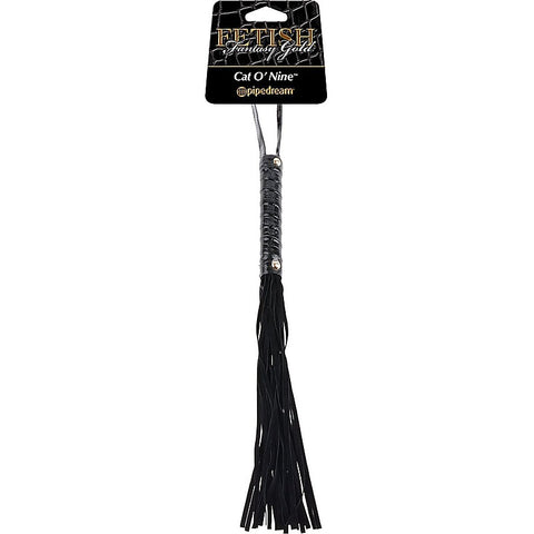 Fetish Fantasy Gold Cat O' Nine Leather Flogger